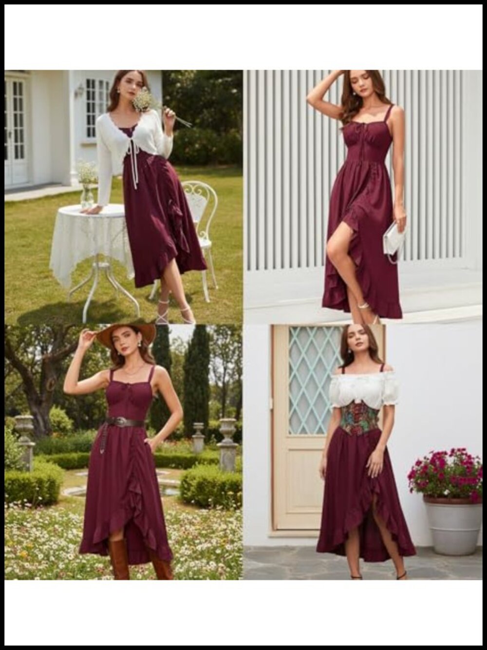 Scarlet Darkness Women Renaissance Corset Dress Flowy Milkmaid Sundress - Picture 5 of 6
